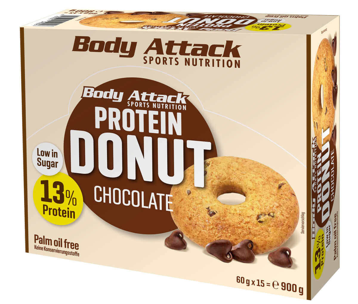 Protein donut 60g Chocolat Body Attack Sports Nutrition