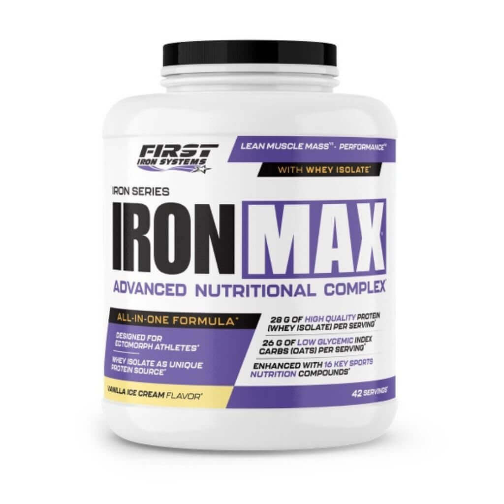 Pot d'Iron Max Saveur Vanille Crème Glacée - First Iron Systems : gainer pour ectomorphes, idéal pour la prise de masse sèche et l'énergie durable