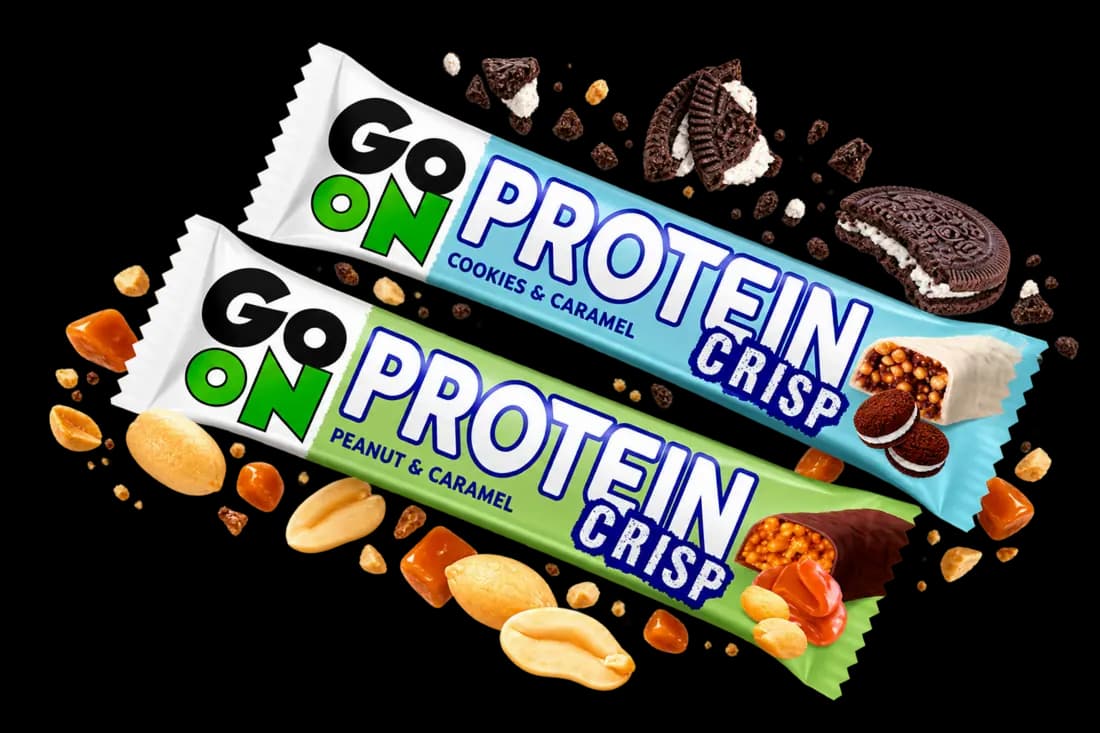 Barres protéinées GO ON Protein Crisp cookies et cacahuète caramel
