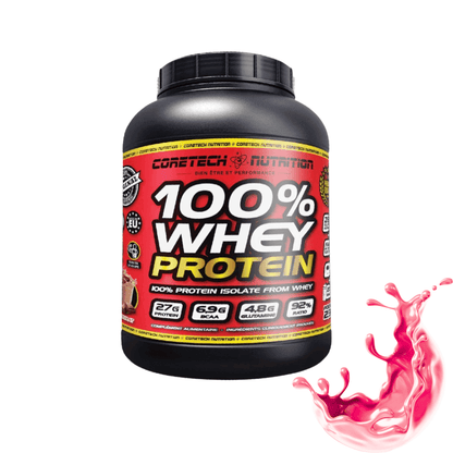 100% Whey Proteine 908g - CoreTech Nutrition - Parfum Fraise