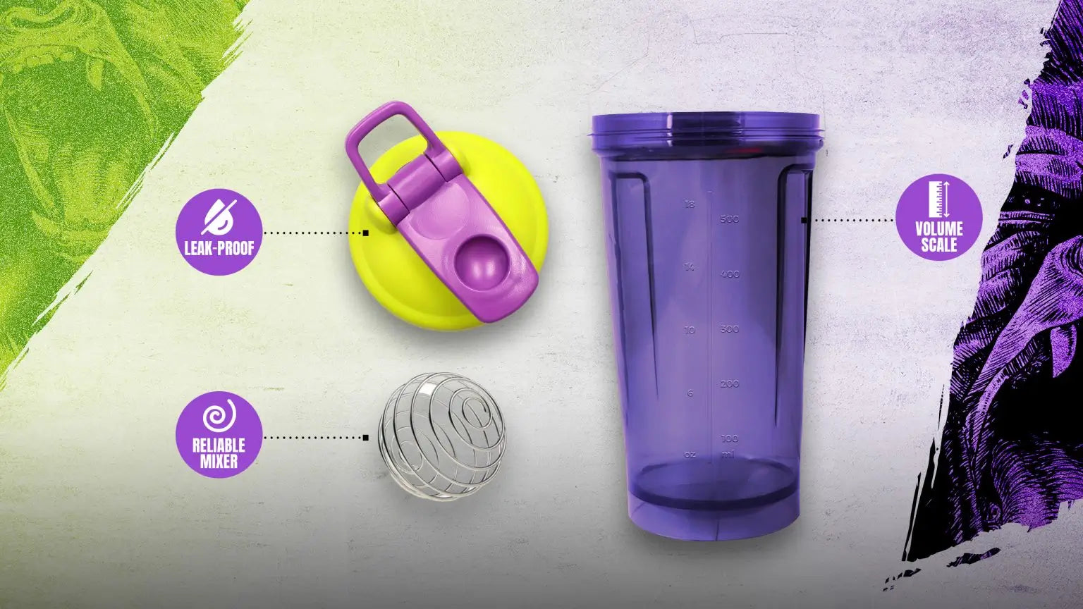 Shaker Mass Kong Hiro.Lab, présentation détaillée de ses accessoires, vue rapprochée et montage des pièces ergonomiques