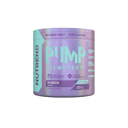 Nutrend Pump 225g - Pré-entraînement sans caféine pour une congestion musculaire et des performances accrues - saveur Rainbow