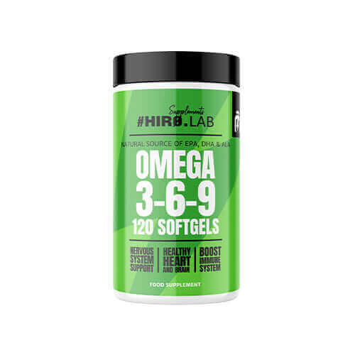 Omega 3-6-9 de Hiro.Lab - Un complément complet en acides gras essentiels, parfait pour soutenir le cœur, le cerveau et le système immunitaire.