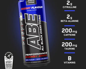 ABE Drink Pre-Workout 330ml Applied Nutrition saveur Energy - Boisson énergisante avec caféine, citrulline et bêta-alanine