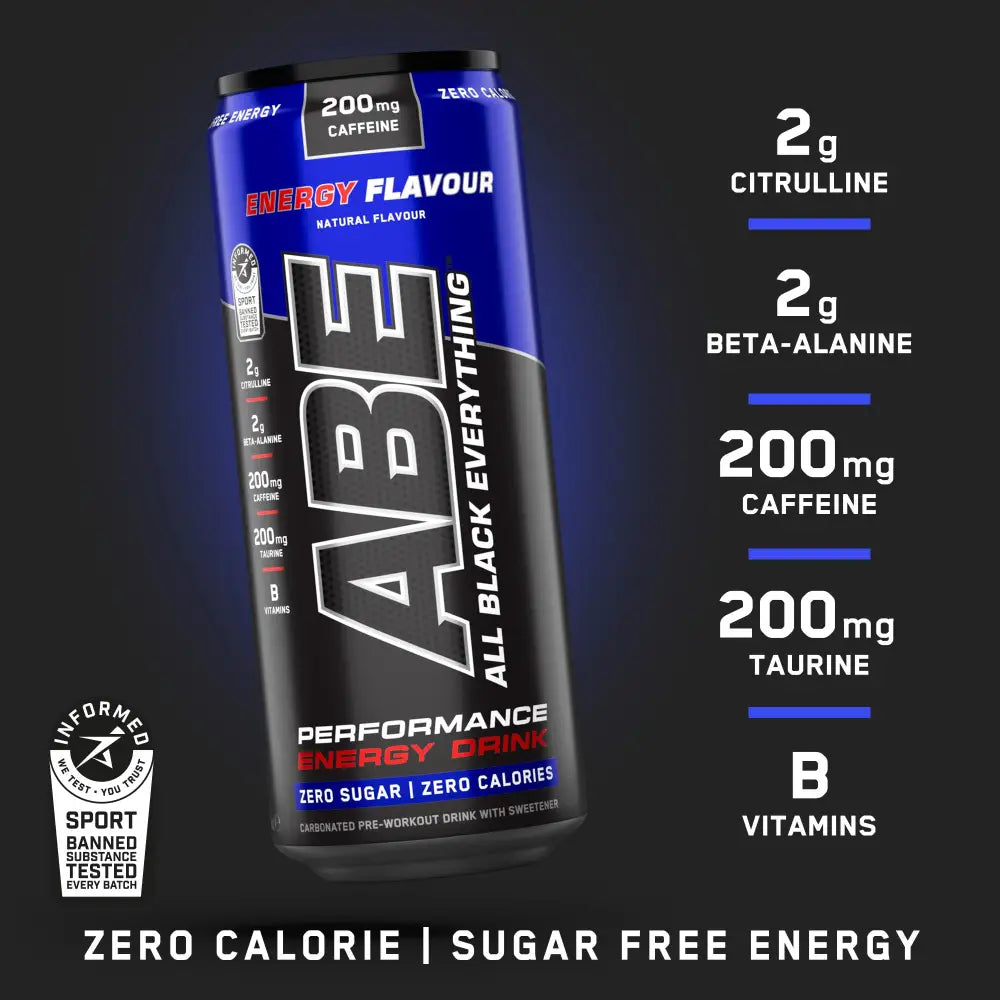 ABE Drink Pre-Workout 330ml Applied Nutrition saveur Energy - Boisson énergisante avec caféine, citrulline et bêta-alanine