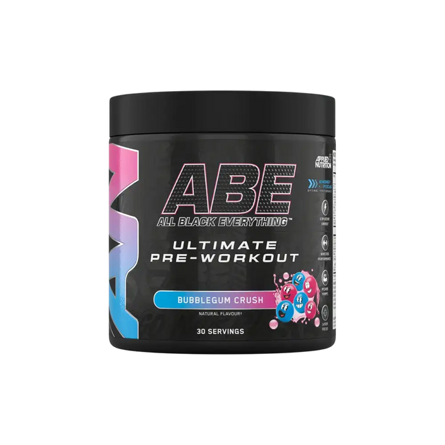 ABE Ultimate Pre-Workout 375g Applied Nutrition Bubblegum Crush - Booster d’énergie et de congestion avec caféine, citrulline et créatine