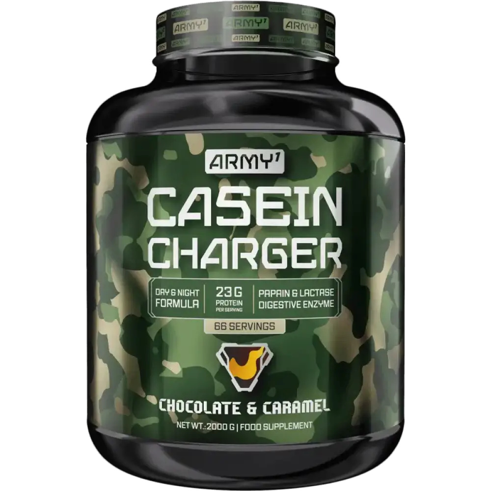 ARMY 1 Casein Charger 1000g – Caséine Micellaire Chocolat & Caramel, récupération nocturne optimale
