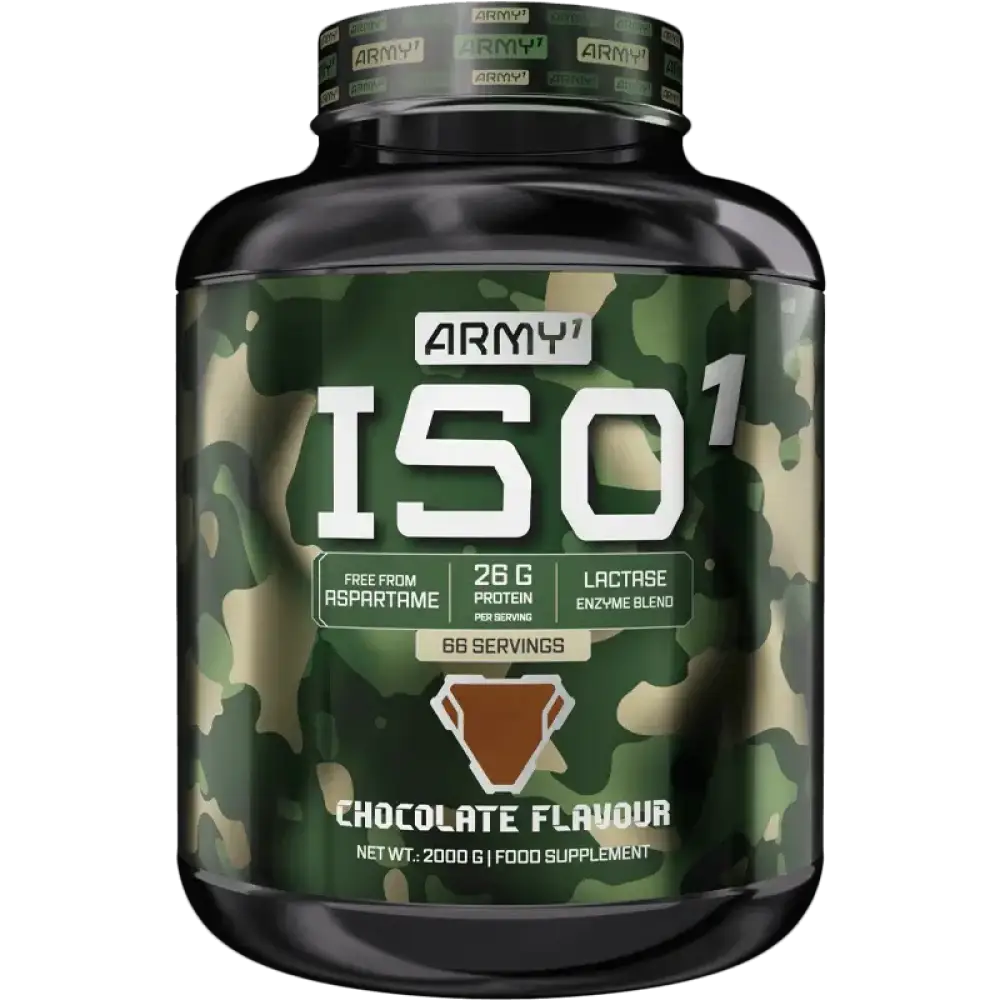  ISO 1  2000g Chocolat Army1 – Isolat protéique ultra-filtré, riche en BCAA et faible en lactose, idéal pour les sportifs