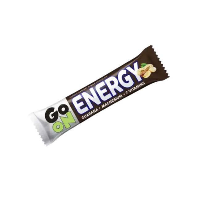 GO ON Energy Bar Peanut Caramel 50g – Barre énergétique au guarana, magnésium et vitamines, idéale pour les sportifs et les personnes actives