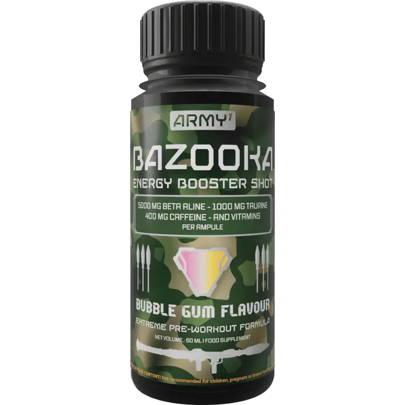 Army 1 Bazooka Shot 60ml – Pré-Workout liquide ultra-puissant en format pratique