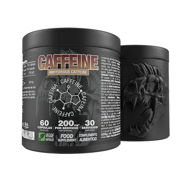 Contenants noirs de caféine anhydre ZoomadLabs pour un effet rapide, 200mg