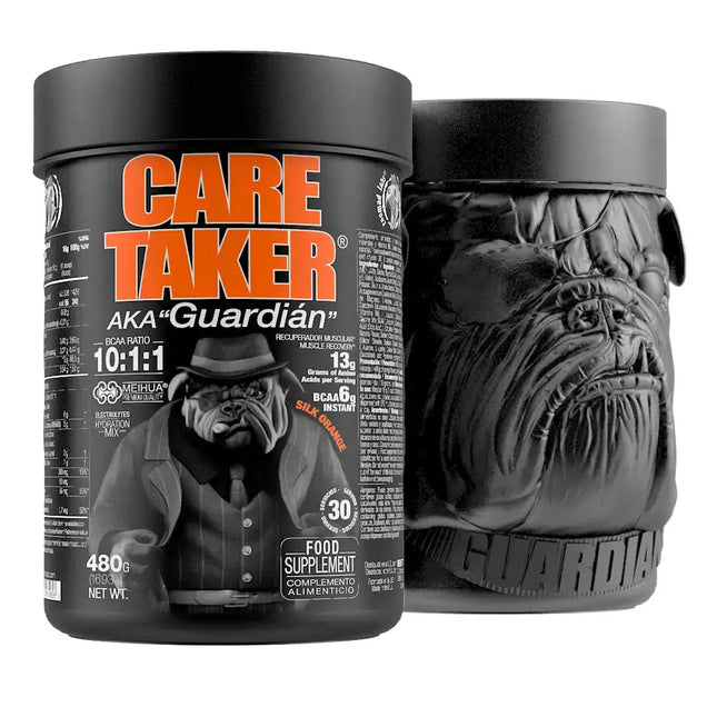 Deux pots noirs de protéines Caretaker Zoomad Labs® formule avancée destinée à l’entretien musculaire