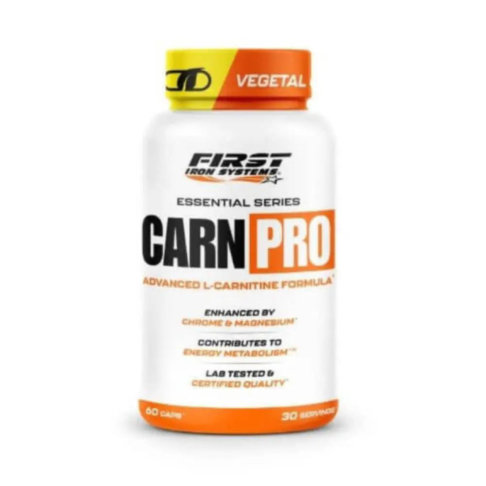 Gélules Carn Pro - First Iron Systems | Complément alimentaire pour la combustion des graisses et l'amélioration de l'endurance. Formule enrichie en L-Carnitine L-Tartrate, magnésium et chrome.