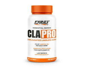 CLA Pro 60 Gélules - First Iron Systems | Complément alimentaire à base d'acide linoléique conjugué (CLA) issu de l'huile de carthame. Aide à la gestion des graisses, au métabolique et au maintien d'un poids stable.