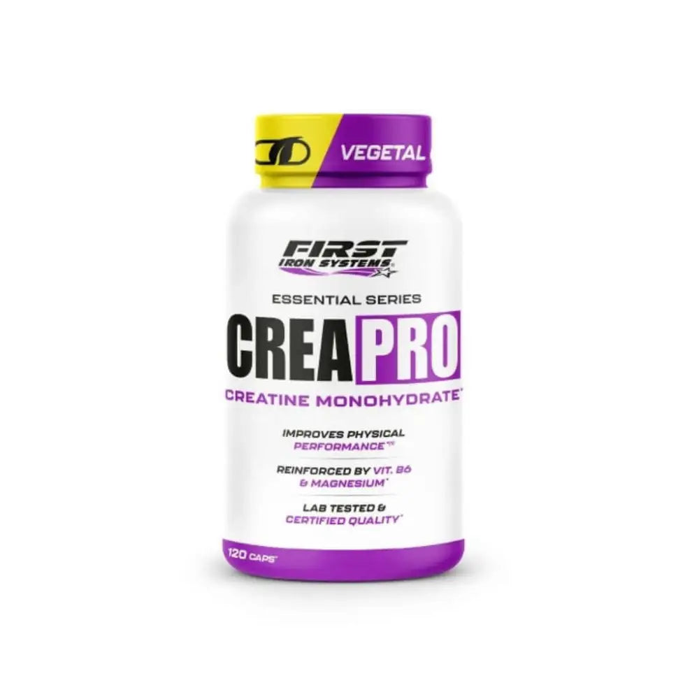Crea Pro - First Iron Systems | Complément alimentaire à base de créatine monohydrate micronisée, enrichie en magnésium et vitamine B6. Améliore la force, l'explosivité et la récupération musculaire.