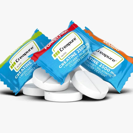 Créatine Creapure® Amix Performance 2500 mg à mâcher – comprimés masticables avec Tri-Flow™, Palatinose™ et Cluster Dextrin® pour force et énergie