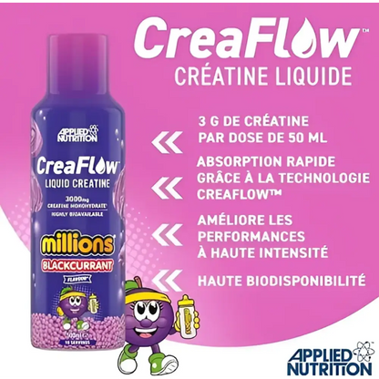 Bienfaits de la créatine CreaFlow Millions Blackcurrant – haute intensité et biodisponibilité
