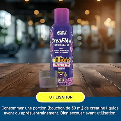 Utilisation CreaFlow Millions Blackcurrant – créatine liquide 3000mg avant ou après l'entraînement
