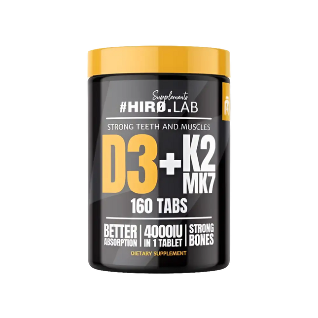 Hiro.Lab D3 + K2 MK7 - Complément essentiel pour renforcer vos os et votre immunité.