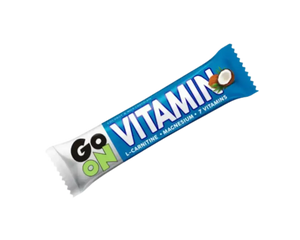 GO ON Vitamin Bar Coconut 50g – Barre énergétique enrichie en L-carnitine, magnésium et 7 vitamines, idéale pour un boost d'énergie naturelle