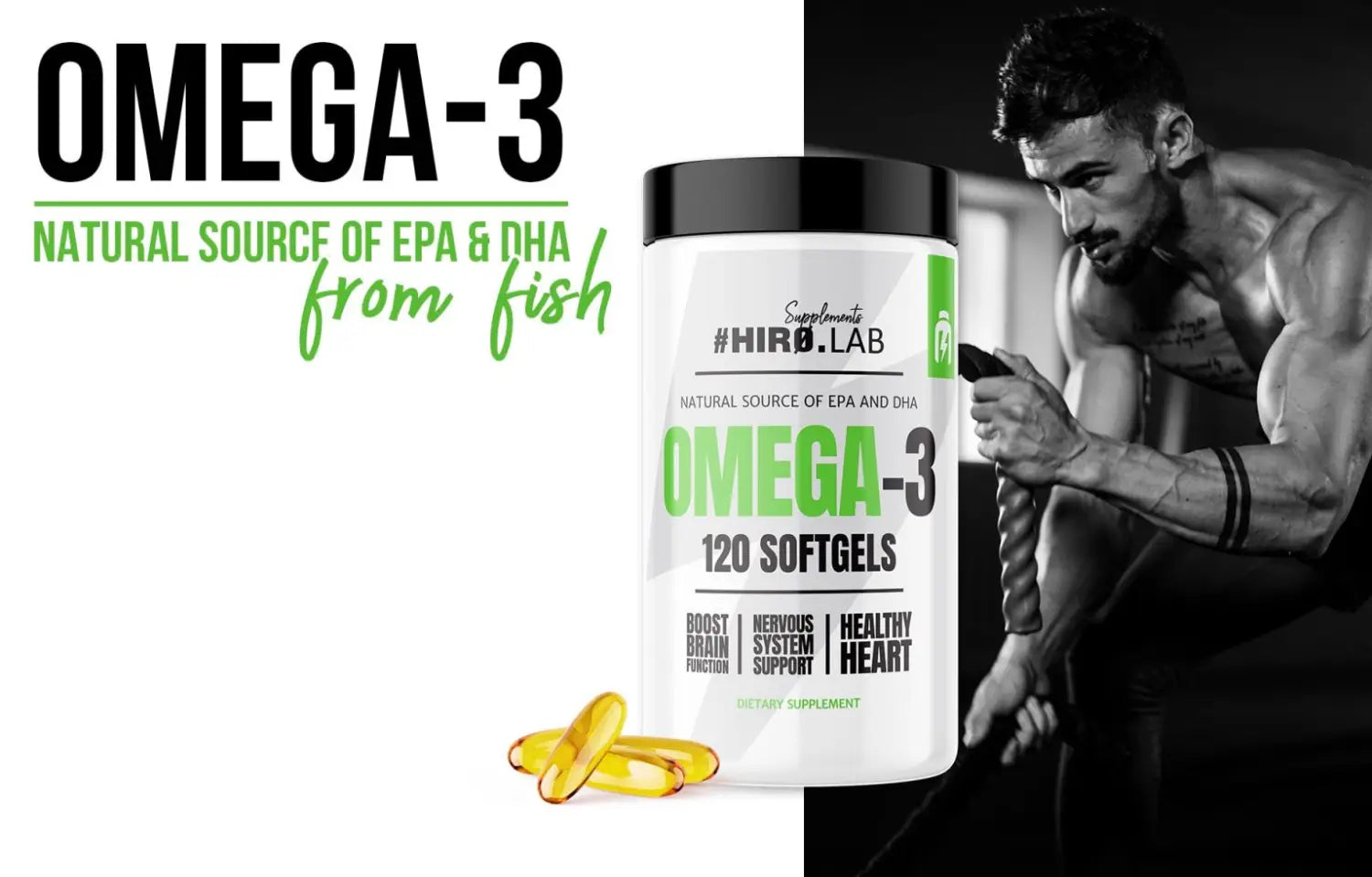Complément alimentaire Omega 3 Hiro Lab - Soutien cardiovasculaire et cognitif