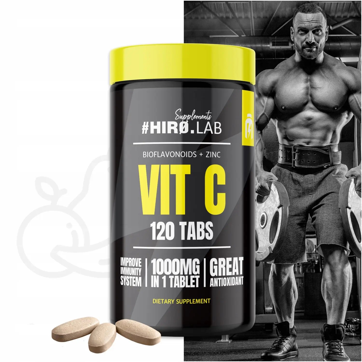 Complément Hiro Lab Vitamine C 1000 mg – Idéal pour sportifs, booste l’énergie et réduit la fatigue