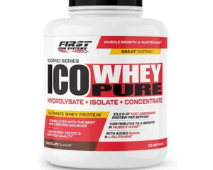ICO WHEY PURE Saveur Chocolat - First Iron Systems | Protéine de lactosérum à absorption rapide pour le développement musculaire et la récupération optimale.