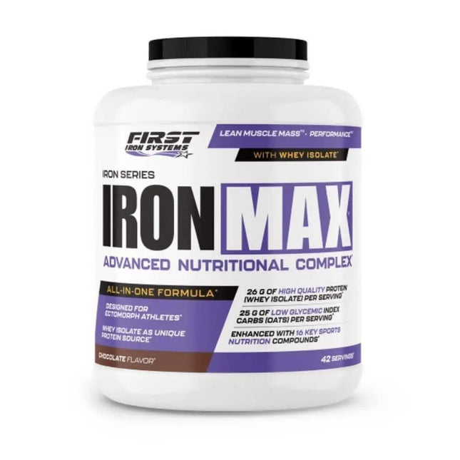 Pot d'Iron Max Saveur Chocolat - First Iron Systems : gainer pour ectomorphes, idéal pour la prise de masse sèche et l'énergie durable