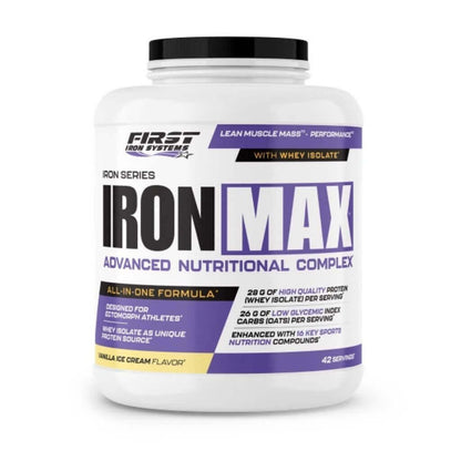 Pot d'Iron Max Saveur Vanille Crème Glacée - First Iron Systems : gainer pour ectomorphes, idéal pour la prise de masse sèche et l'énergie durable