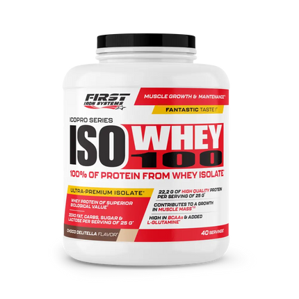 Pot container iso whey 1000g chocolat delitta pour récupération musculaire avec assimilation rapide