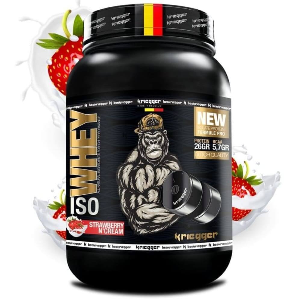 ISO WHEY PROTEIN STRAWBERRY N'CREAM 1000gr - KRIEGGER SPORT NUTRITION - Force Addict Pro