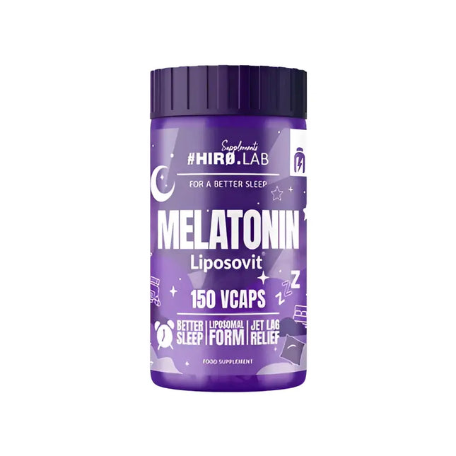 Flacon violet de compléments alimentaires Melatonin Liposovit.