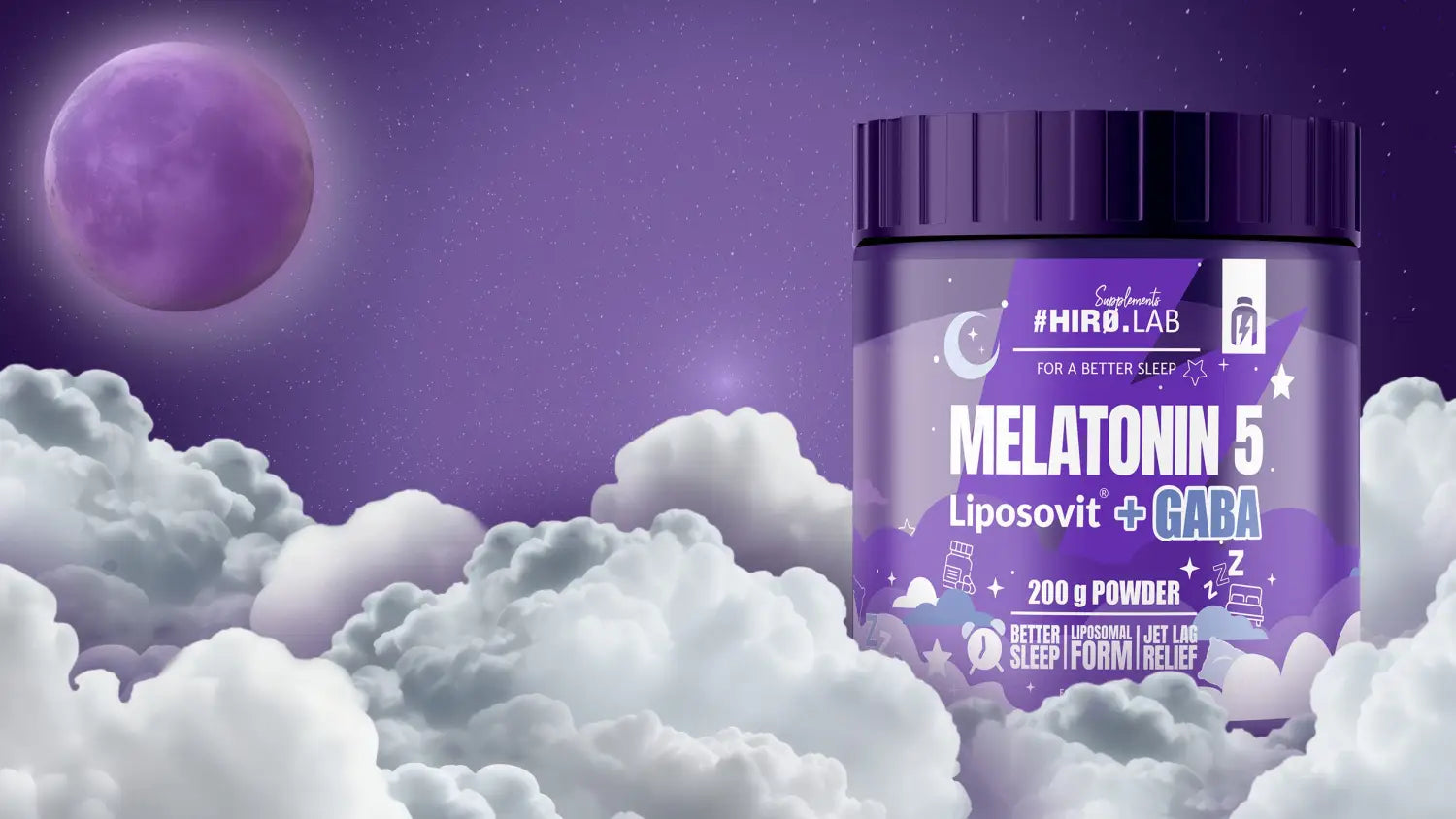 melatonine hiro lab 200g liposovit gaba sommeil profond récupération nuit