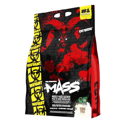 Sac de Mutant Mass Gainer 6800g avec valeurs nutritionnelles, contient également un supplément de protéines