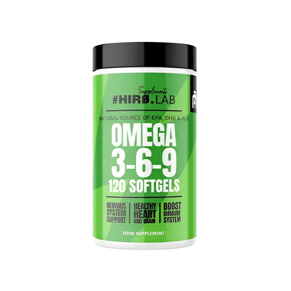 Omega 3-6-9 HIRO.LAB – Complément alimentaire en capsules pour le soutien du cerveau, du cœur et du système immunitaire