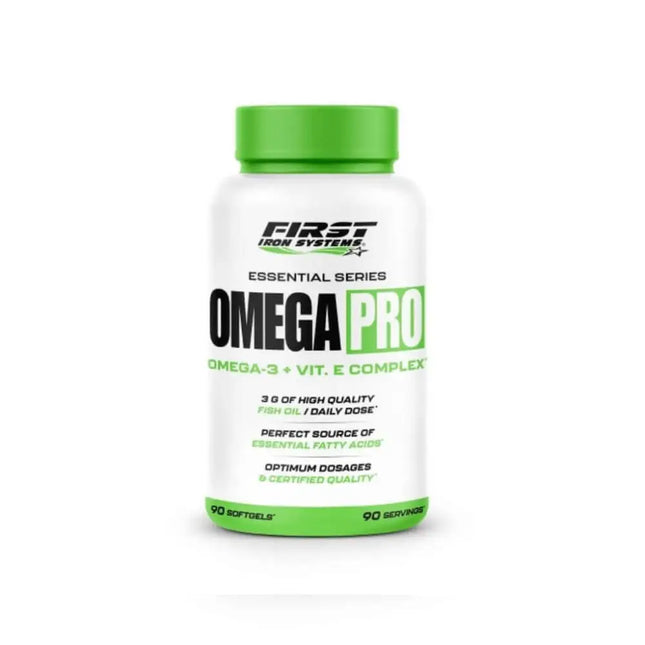 Omega Pro - First Iron Systems | Complément alimentaire d'huile de poisson riche en oméga-3, EPA et DHA, avec vitamine E pour le soutien cardiovasculaire et musculaire