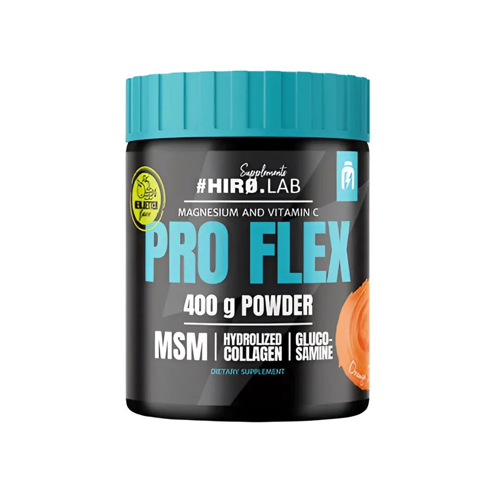 Pro Flex 400g Hiro.Lab – Version goût orange avec collagène et vitamines pour articulations solides