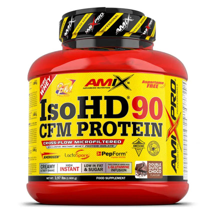 Pot de protéine ISO HD 90 CFM Amix™ avec enzymes digestives et teneur protéique élevée