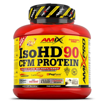 Pot de Protéine ISO HD 90 CFM Amix™ avec enzymes digestives et teneur protéique élevée