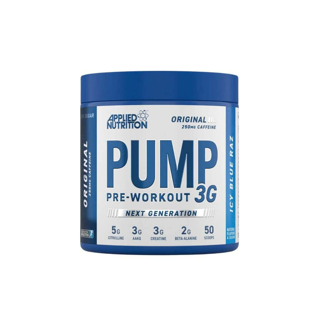 Applied Pump-3G ZERO - 375g ORIGINAL - Saveur ICY BLUE RAZ | APPLIED NUTRITION - Force Addict Pro