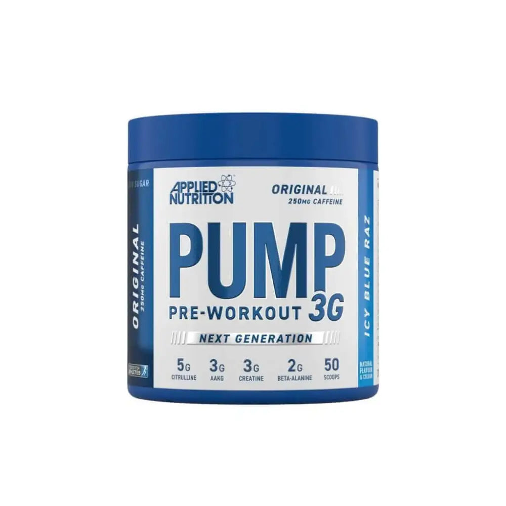 Applied Pump-3G ZERO - 375g ORIGINAL - Saveur ICY BLUE RAZ | APPLIED NUTRITION - Force Addict Pro