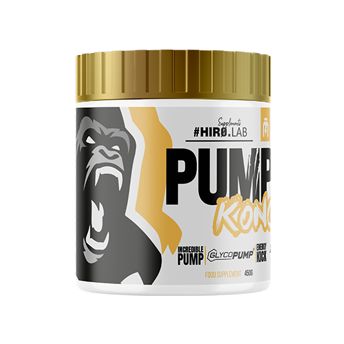 Pump Kong 450g - Hiro.Lab | Pré-workout avancé enrichi pour une congestion musculaire maximale, boost d'énergie et endurance prolongée. Formule GlycoPump®e en bêta-alanine, caféine et citrulline