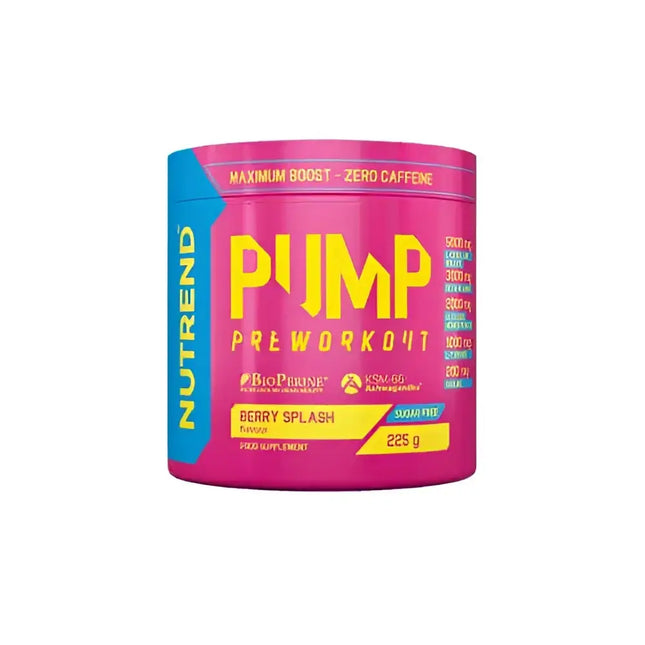 Nutrend Pump 225g - Pré-entraînement sans caféine pour une congestion musculaire et des performances accrues - saveur Berry Splash