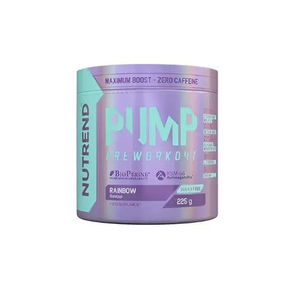 Nutrend Pump 225g - Pré-entraînement sans caféine pour une congestion musculaire et des performances accrues - saveur Rainbow