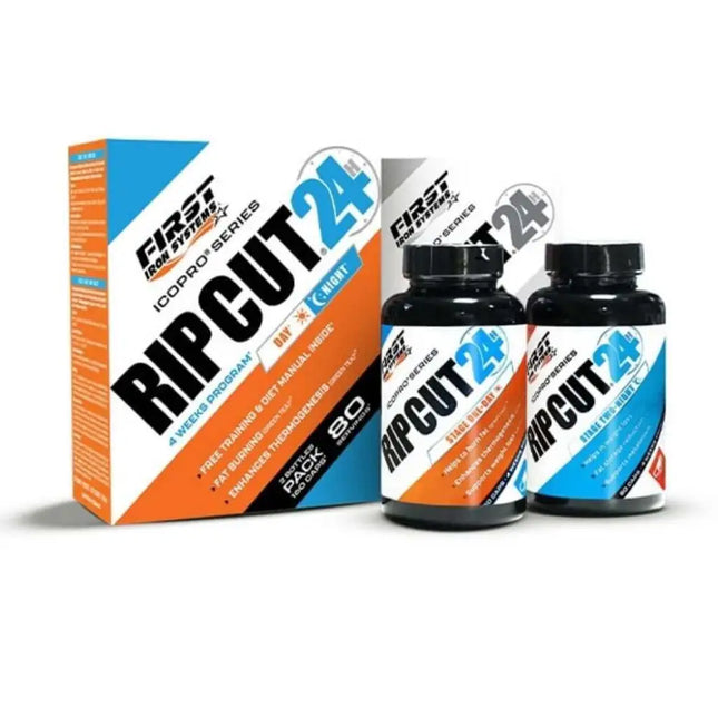 Rip Cut 24 - First Iron Systems | Complément alimentaire brûleur de graisses, action 24h/24, favorise la sèche et la définition musculaire.