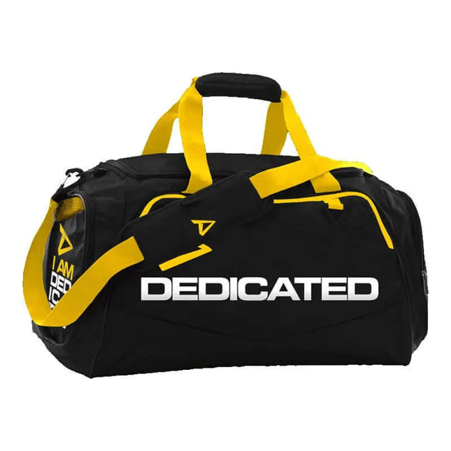 Sac de sport Dedicated noir et jaune – musculation et fitness, grande capacité