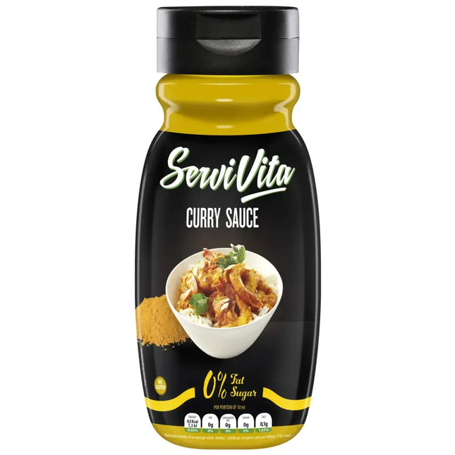Sauce Zéro 320 ml Curry Servivita – sauce curry sans sucre ni graisse, faible calories, goût exotique