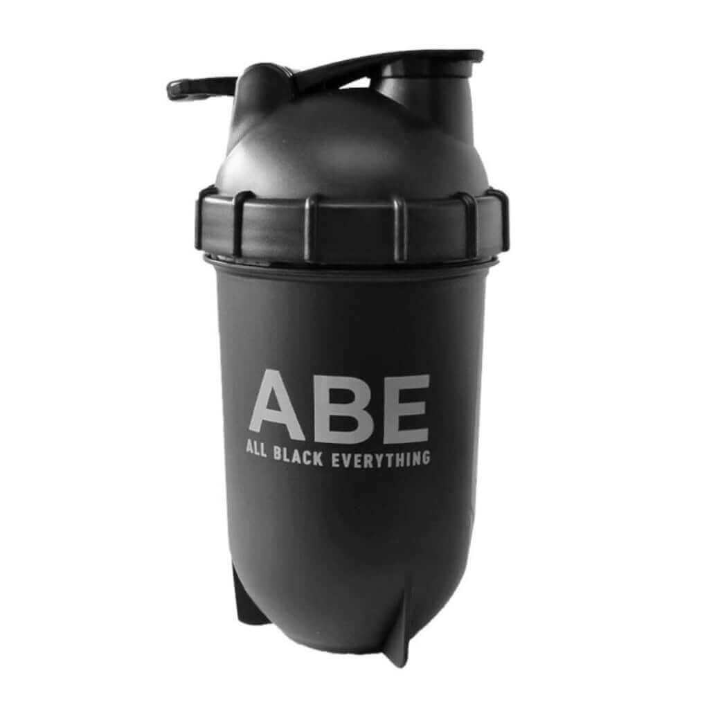 Shaker ABE Applied Nutrition 500ml - noir et élégant, avec boule mélangeur en acier inoxydable, parfait pour les boissons protéinées