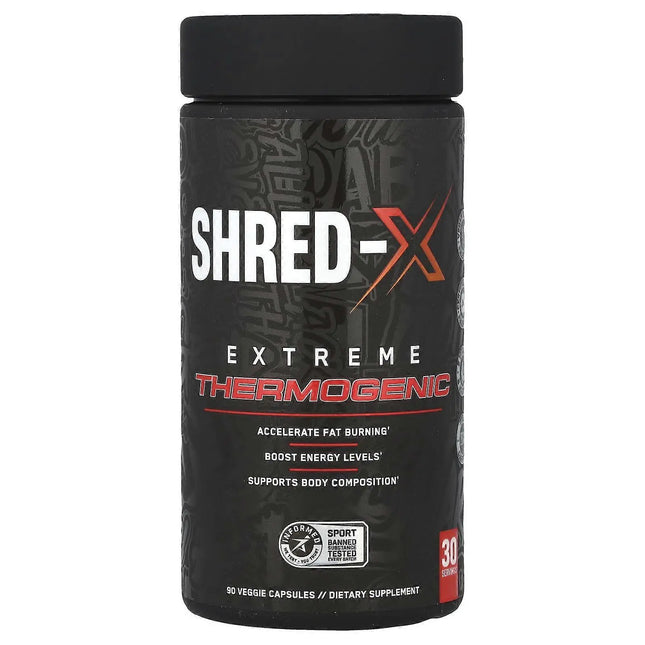 Flacon noire de Shred-X Extreme Thermogenic 90 capsules pour brûleur de graisse efficace