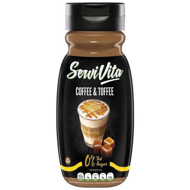 Sirop Zéro 320 ml Café et Caramel Servivita – saveur gourmande sans sucres ni graisses
